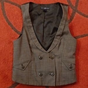 GAP Women's Charcoal Double-Breasted Vest